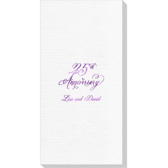 Elegant 25th Anniversary Deville Guest Towels