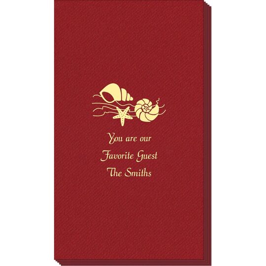 Sea Shells Linen Like Guest Towels