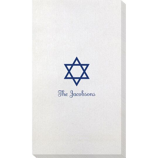 Traditional Star of David Bamboo Luxe Guest Towels