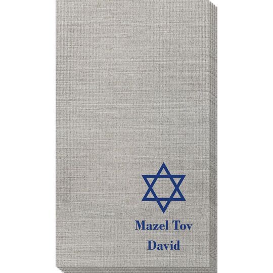 Traditional Star of David Bamboo Luxe Guest Towels