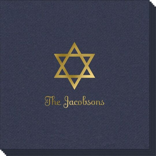 Traditional Star of David Linen Like Napkins
