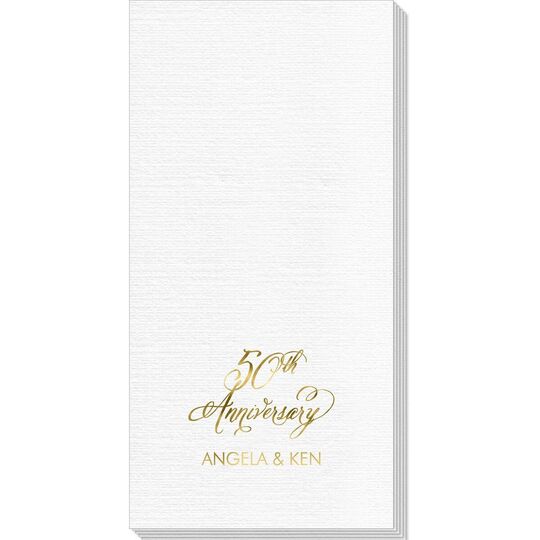 Elegant 50th Anniversary Deville Guest Towels