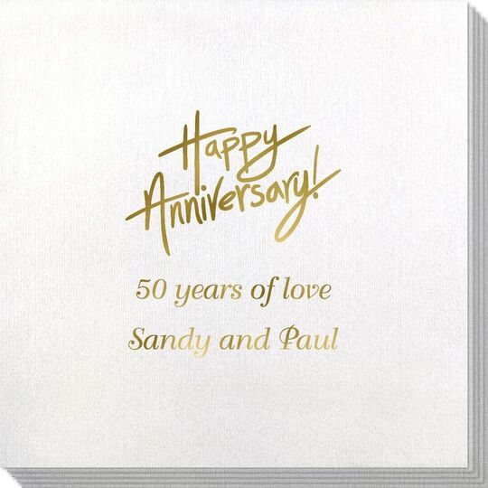 Fun Happy Anniversary Bamboo Luxe Napkins