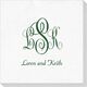 Script Monogram with Small Initials plus Text Deville Napkins Image 1 of 2