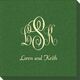 Script Monogram with Small Initials plus Text Linen Like Napkins Image 1 of 2
