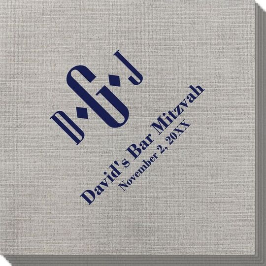 Condensed Monogram with Text Bamboo Luxe Napkins