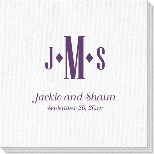 Condensed Monogram with Text Deville Napkins