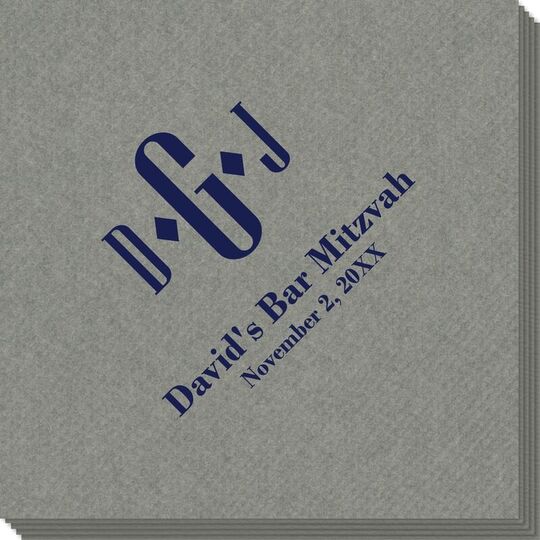 Condensed Monogram with Text Linen Like Napkins