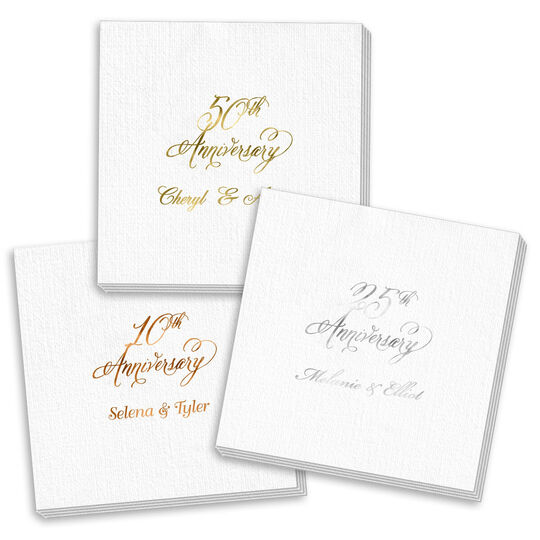 Pick Your Elegant Anniversary Year Deville Napkins