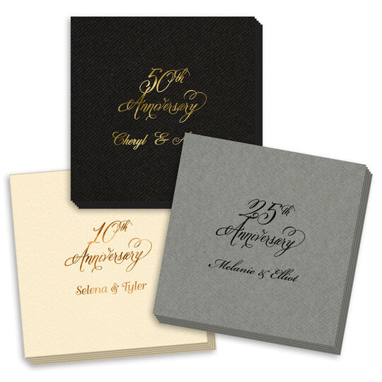 Pick Your Elegant Anniversary Year Linen Like Napkins