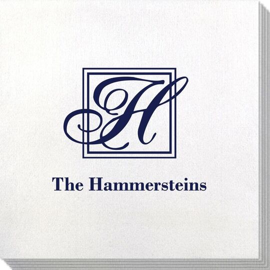 Pick Your Single Initial Monogram with Text Bamboo Luxe Napkins