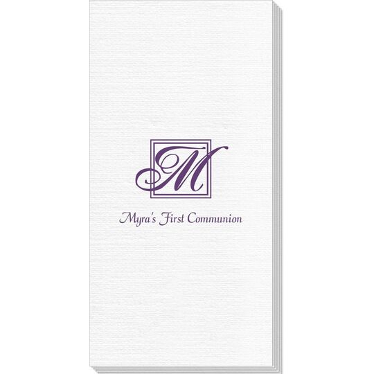 Pick Your Single Initial Monogram with Text Deville Guest Towels