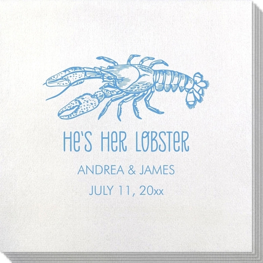 He's Her Lobster Bamboo Luxe Napkins