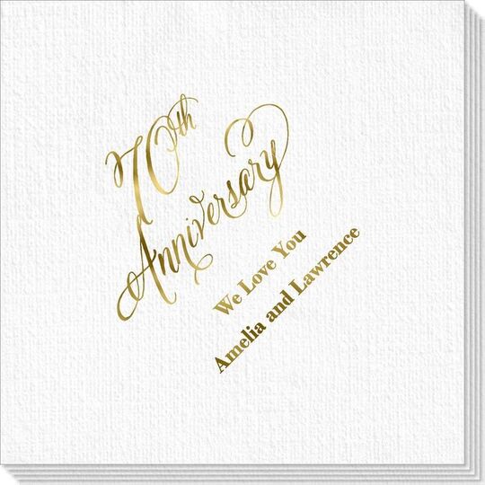 Elegant 70th Anniversary Deville Napkins