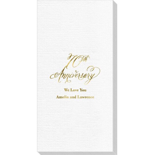 Elegant 70th Anniversary Deville Guest Towels