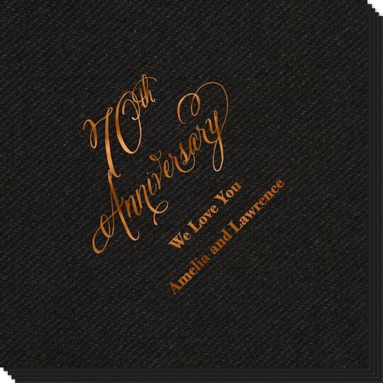 Elegant 70th Anniversary Linen Like Napkins
