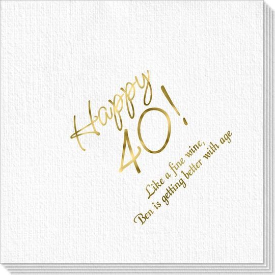 Elegant Happy 40th Deville Napkins