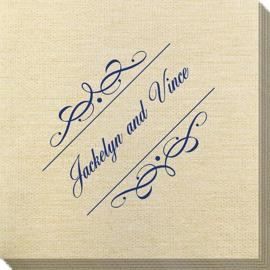 Royal Flourish Framed Names Bamboo Luxe Napkins