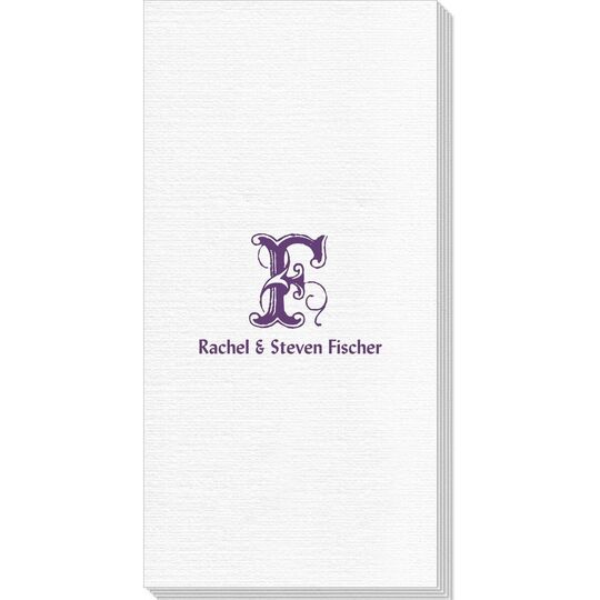 Pick Your Single Initial with Text Deville Guest Towels