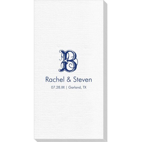 Pick Your Single Initial with Text Deville Guest Towels