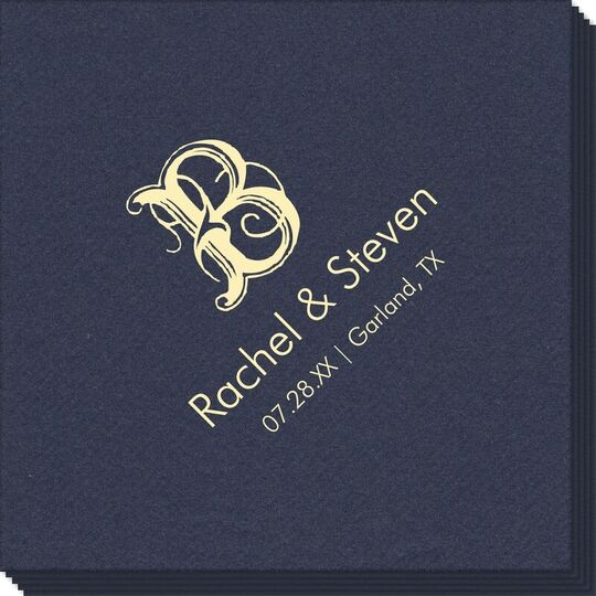 Pick Your Single Initial with Text Linen Like Napkins