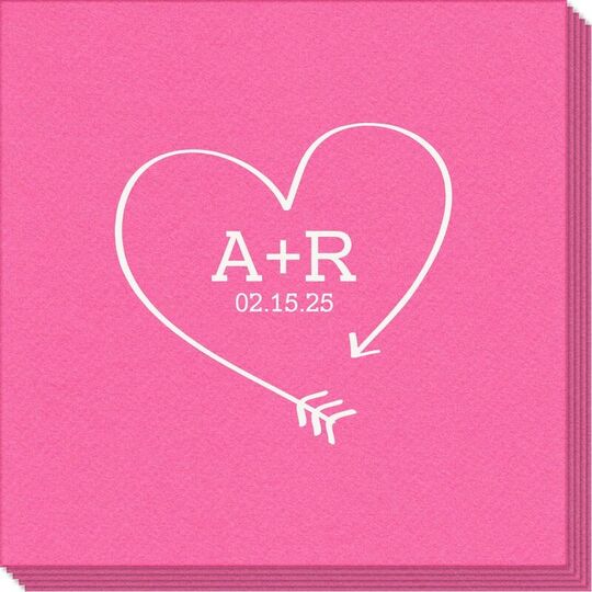 Heart Made of Arrow Linen Like Napkins