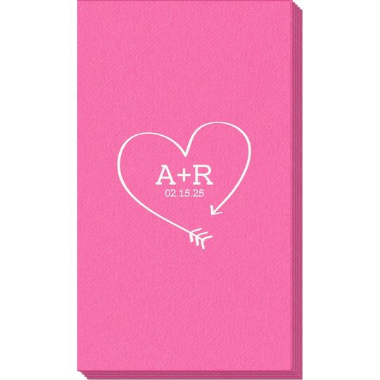 Heart Made of Arrow Linen Like Guest Towels