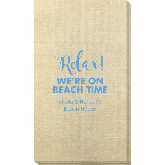 Relax We're on Beach Time Bamboo Luxe Guest Towels