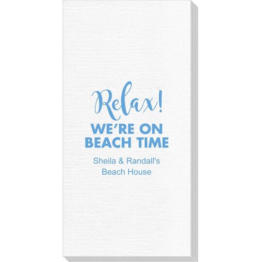 Relax We're on Beach Time Deville Guest Towels