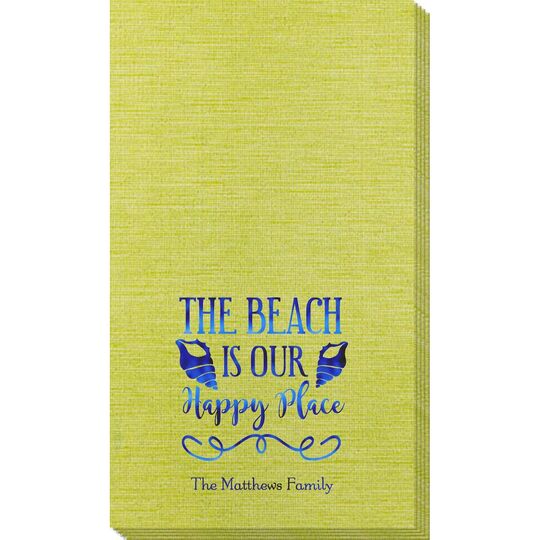 The Beach Is Our Happy Place Bamboo Luxe Guest Towels