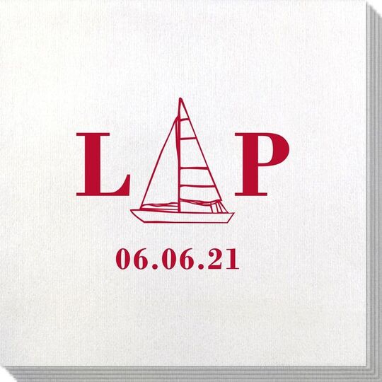 Sailboat Initials Bamboo Luxe Napkins