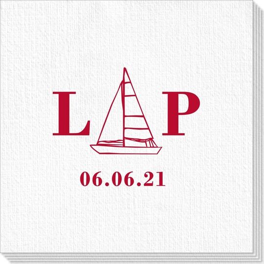 Sailboat Initials Deville Napkins