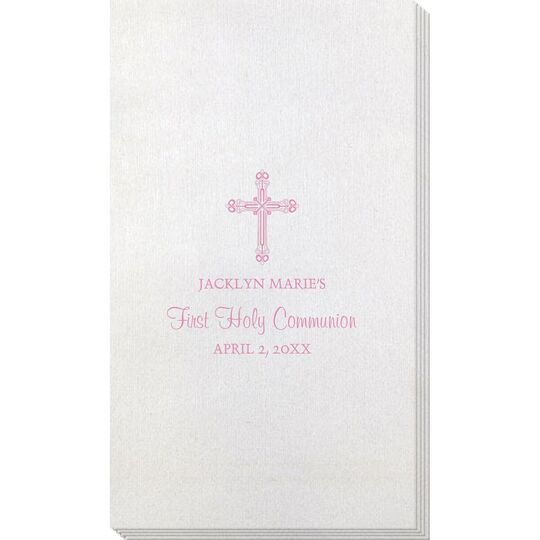 Religious Cross Bamboo Luxe Guest Towels