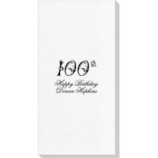 Elegant 100th Scroll Deville Guest Towels