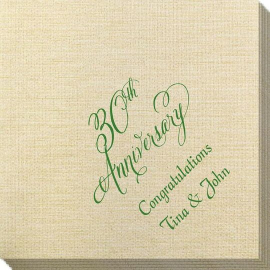 Elegant 30th Anniversary Bamboo Luxe Napkins