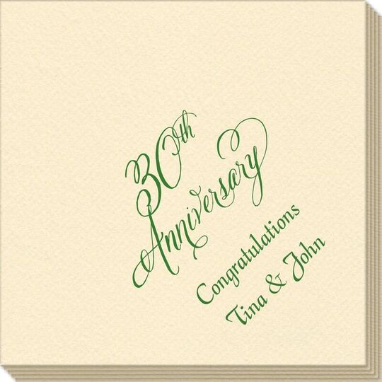 Elegant 30th Anniversary Linen Like Napkins