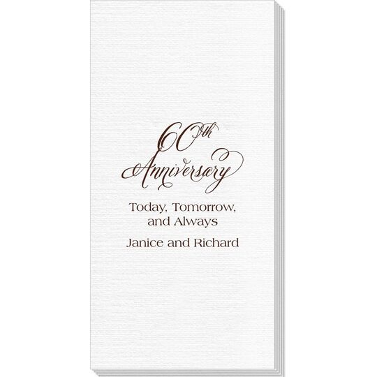 Elegant 60th Anniversary Deville Guest Towels