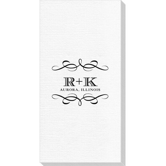 Courtyard Scroll with Initials Deville Guest Towels