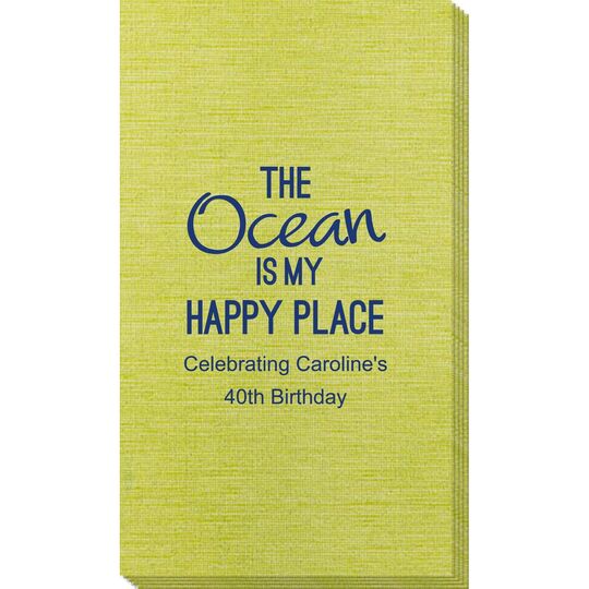 The Ocean is My Happy Place Bamboo Luxe Guest Towels