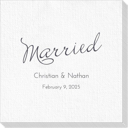 Expressive Script Married Deville Napkins