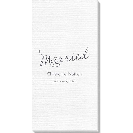 Expressive Script Married Deville Guest Towels