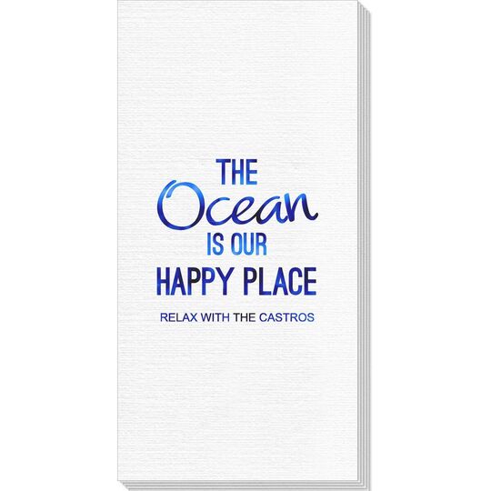 The Ocean is Our Happy Place Deville Guest Towels