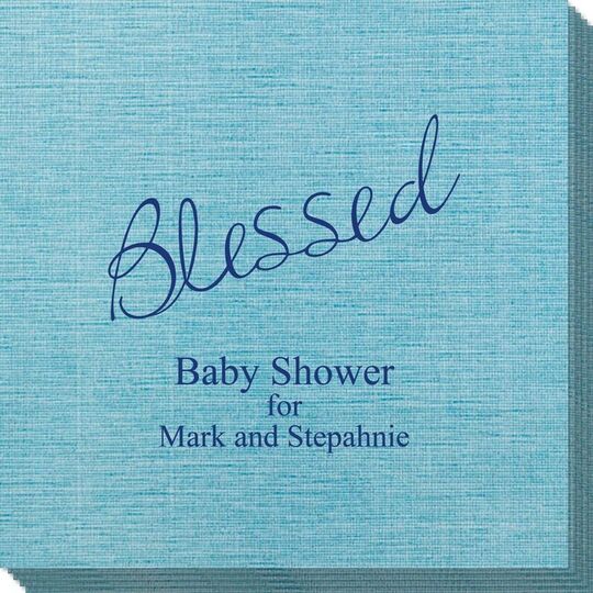 Expressive Script Blessed Bamboo Luxe Napkins