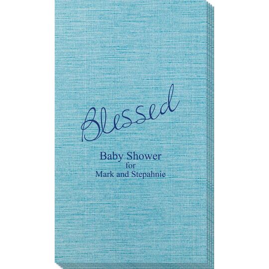 Expressive Script Blessed Bamboo Luxe Guest Towels