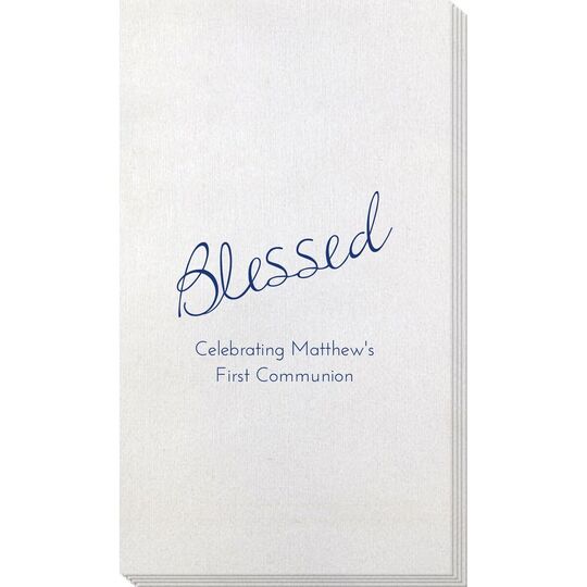 Expressive Script Blessed Bamboo Luxe Guest Towels