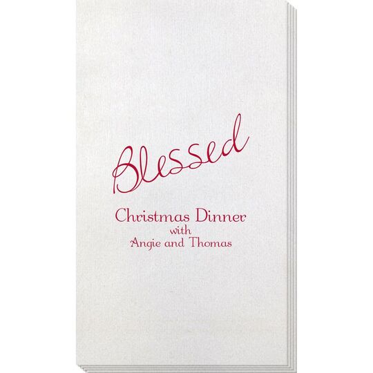 Expressive Script Blessed Bamboo Luxe Guest Towels