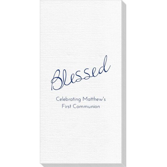 Expressive Script Blessed Deville Guest Towels