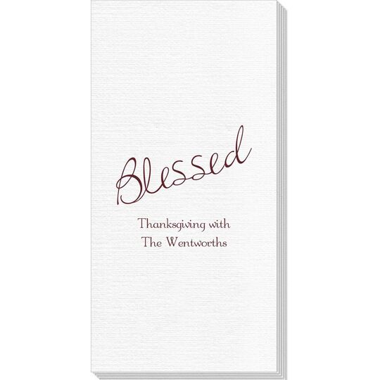 Expressive Script Blessed Deville Guest Towels