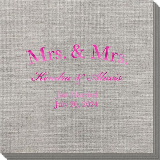 Mrs & Mrs Arched Bamboo Luxe Napkins