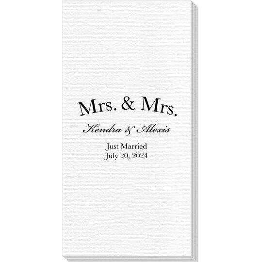 Mrs & Mrs Arched Deville Guest Towels